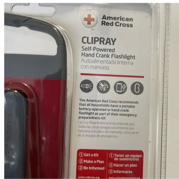 Red Cross Emergency Flashlight/Charger -hand crank - Picture 8 of 9